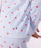 Pyjama boutonn&eacute; femme en coton imprim&eacute; &agrave; rayures et c&oelig;urs blanc/multicouleur