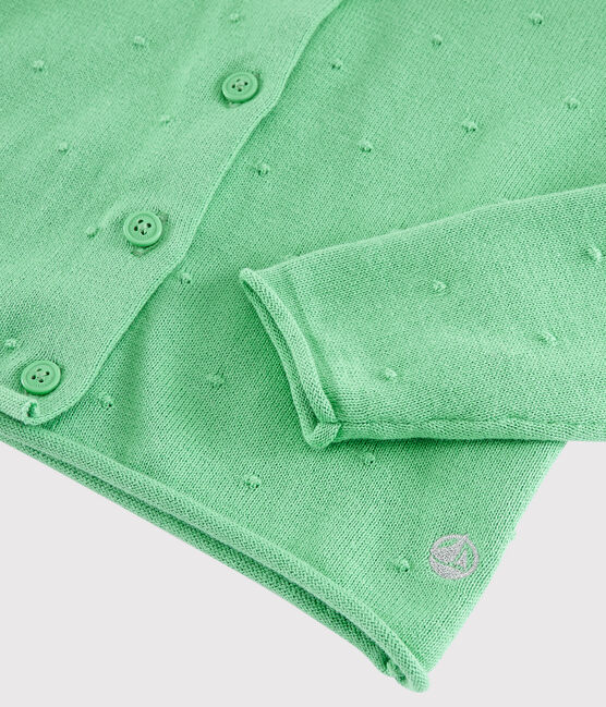 Katoenen cardigan voor meisjes groen ALOEVERA