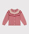 Cardigan van jacquard uit wol en katoen voor meisjes roze ROSEWOOD/ AVALANCHE