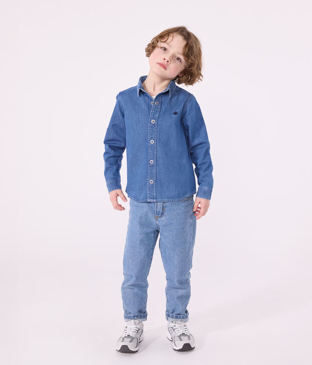 Jongenshemd van licht denim blauw
