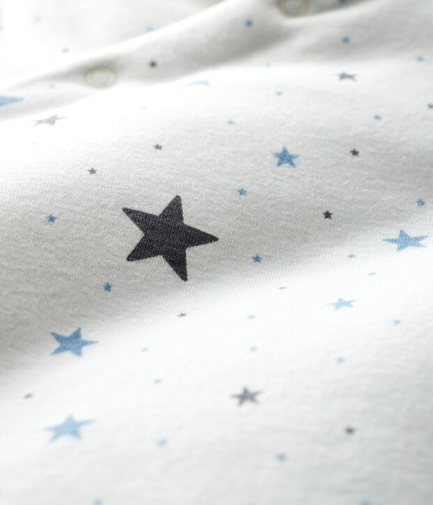 Lang babypakje van ribstof wit/grijs