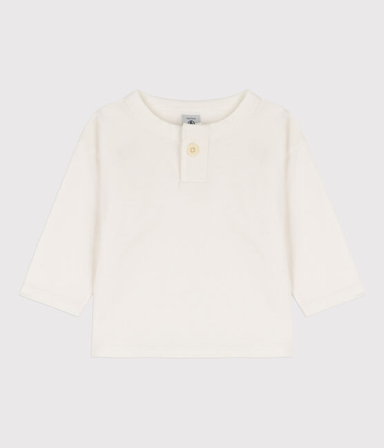 Tee-shirt manches longues bébé en coton blanc MARSHMALLOW
