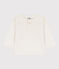 Tee-shirt manches longues bébé en coton blanc MARSHMALLOW