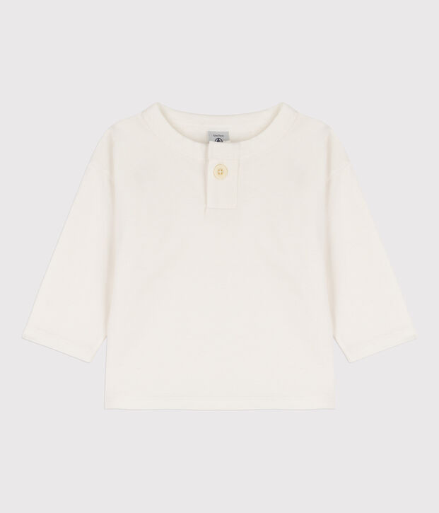 Tee-shirt manches longues b&eacute;b&eacute; en coton blanc