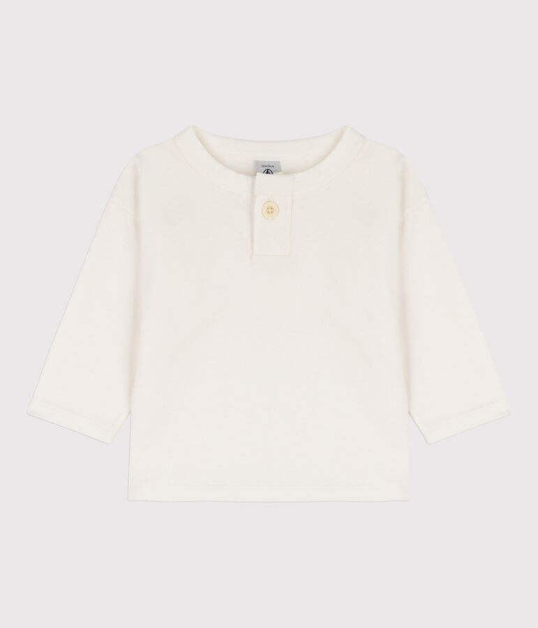 Tee-shirt manches longues b&eacute;b&eacute; en coton blanc