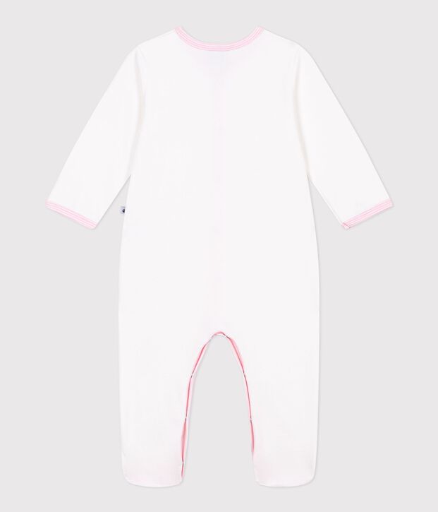 Pyjama b&eacute;b&eacute; en velours uni blanc
