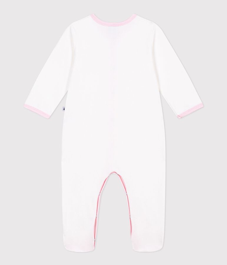 Pyjama b&eacute;b&eacute; en velours uni blanc