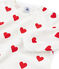 Pyjama coeur petite fille en molleton blanc MARSHMALLOW/rouge TERKUIT