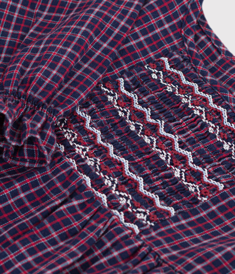 Flanellen geruit bloesje met lange mouwen voor kinderen blauw/multicouleur