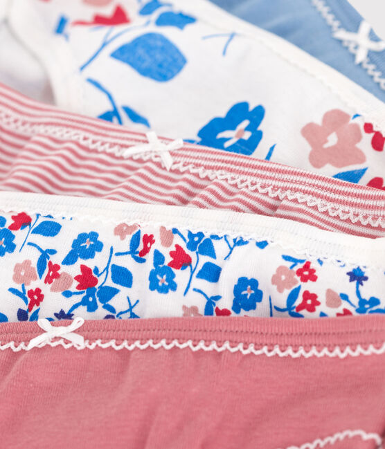 Setje met 5 katoenen onderbroekjes met bloemenprint voor kinderen variante 1