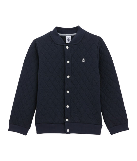 Meisjesvest in doorgestikte tubic blauw SMOKING