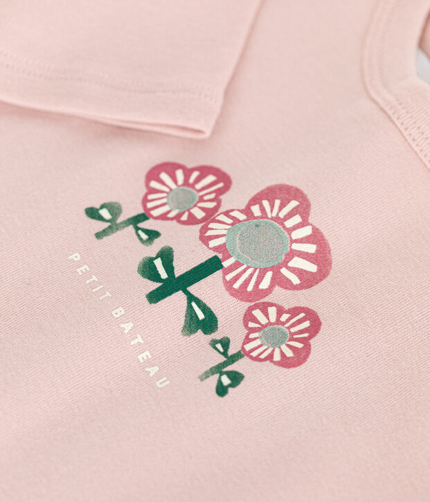 Tee-shirt manches longues en coton b&eacute;b&eacute; rose