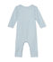 Combinaison courte bébé garçon en laine et coton bleu FRAICHEUR/gris TEMPETE