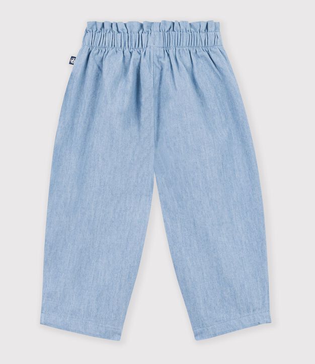 Pantalon b&eacute;b&eacute; en chambray bleu