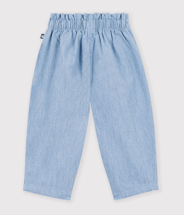 Babybroekje van chambray blauw