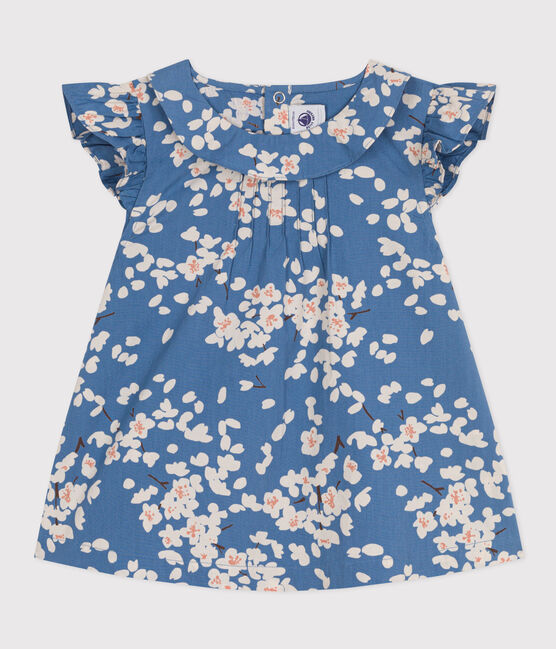 Blouse en popeline imprimée enfant fille bleu BEACH/ MULTICO