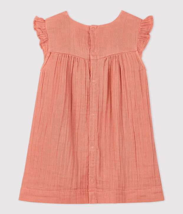 Robe en gaze de coton bio b&eacute;b&eacute; rose