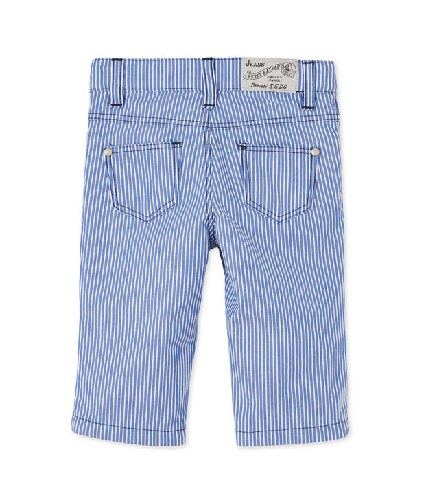 Gestreepte babybroek voor jongens blauw/wit