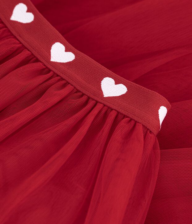 Jupe longue en tulle enfant unie rouge