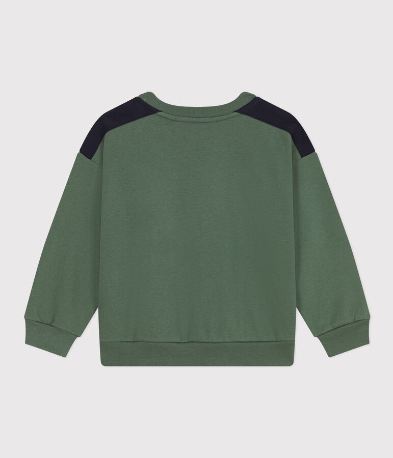 Sweatshirt en molleton enfant gar&ccedil;on vert