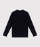 Katoenen trui in Engelse ribstof voor dames blauw SMOKING