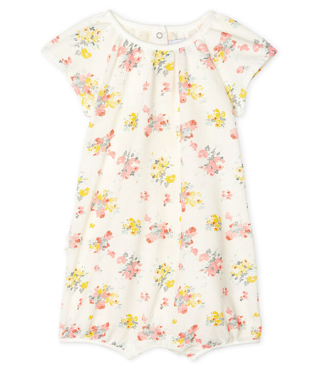 Kort babypakje met print babymeisje wit/multicouleur