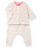 Ensemble trois pièces bébé fille en côte blanc MARSHMALLOW/blanc MULTICO