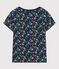 T-shirt van lichte jersey met print voor meisjes blauw MEDIEVAL/wit MULTICO