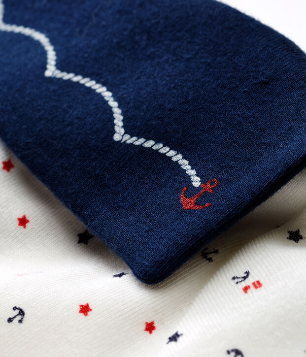 Korte playsuit voor babyjongens wit/multicouleur