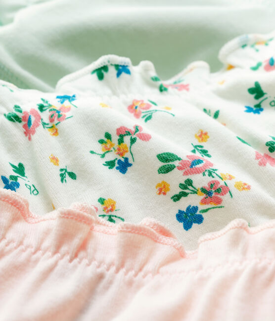 Lot de 3 culottes volantées imprimé fleuri petite fille en coton biologique variante 1