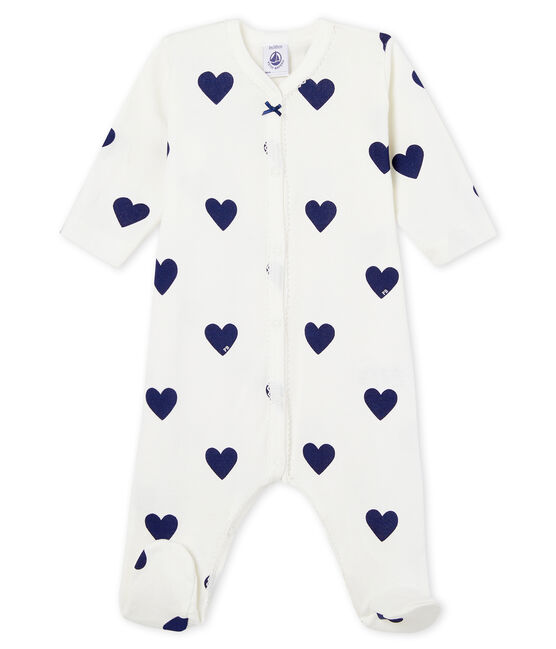 Dors bien bébé fille-garçon en côte blanc MARSHMALLOW/bleu MEDIEVAL