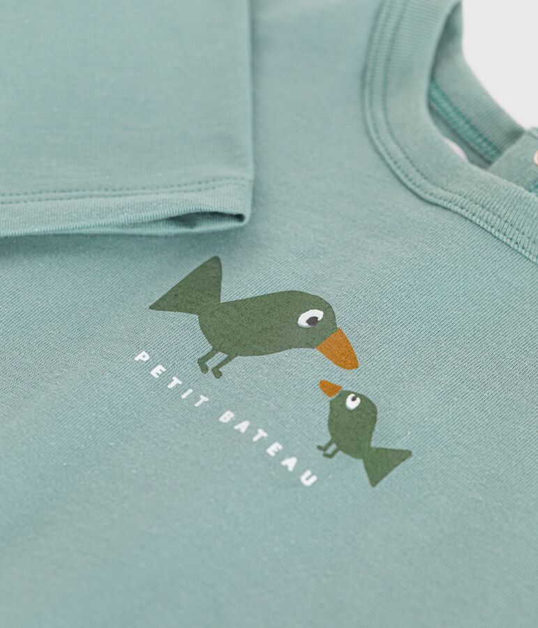 T-shirt van dunne jersey met lange mouw voor baby's groen PAUL