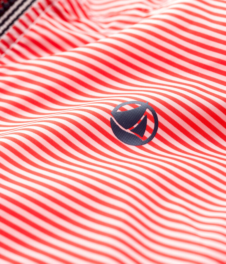 Coupe-vent en polyamide recycl&eacute; b&eacute;b&eacute; fille/gar&ccedil;on rose/blanc