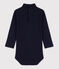 Body manches longues col roulé en coton bébé bleu SMOKING