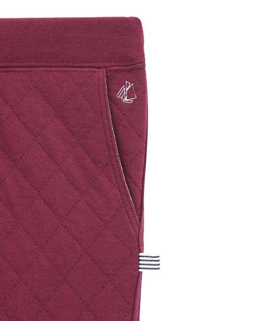 Pantalon garçon en tubique matelassé violet OGRE