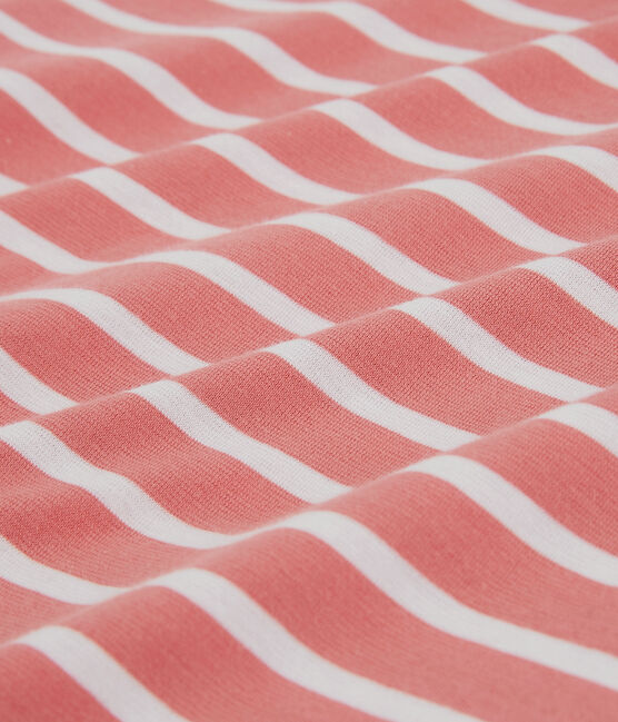 DE STRAIGHT-FIT, T-shirt voor dames met ronde hals in biokatoen roze PAPAYE/ MARSHMALLOW