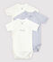 Lot de 3 bodies croisés manches courtes bébé en coton biologique variante 1
