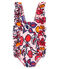 Maillot de bain 1 pièce écoresponsable bébé fille rose MERVEILLE/blanc MULTICO