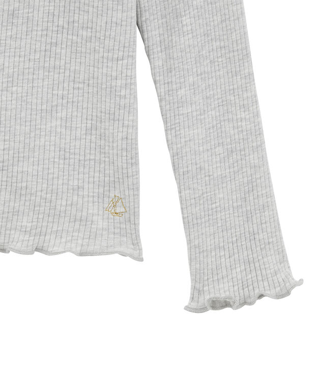 tee-shirtmanches longues col roul&eacute;s gris