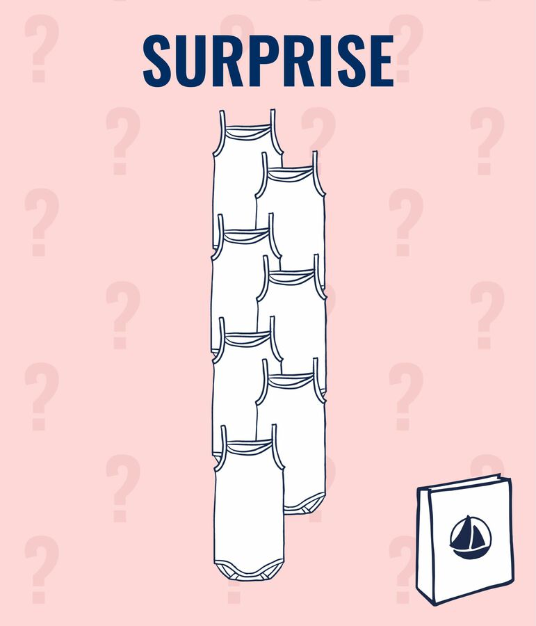 Lot surprise de 7 bodies &agrave; bretelles b&eacute;b&eacute; fille multicouleur