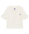 T-shirt met lange mouwen uit katoen/linnen voor babyjongens wit MARSHMALLOW
