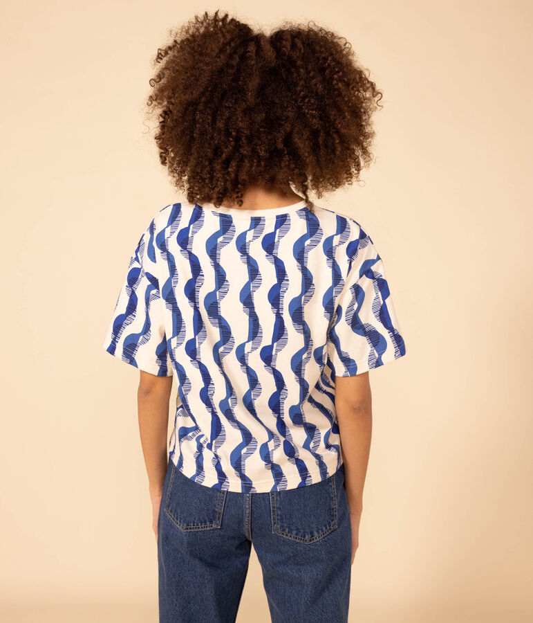 T-shirt LE BOXY imprim&eacute; en coton Femme &eacute;cru/multicouleur