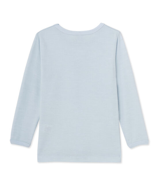 Jongens-T-shirt met lange mouwen in katoenflanel blauw Fraicheur