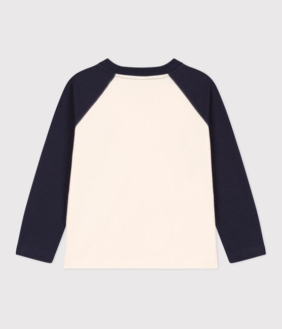 Jongens-T-shirt met lange mouwen wit AVALANCHE/blauw SMOKING