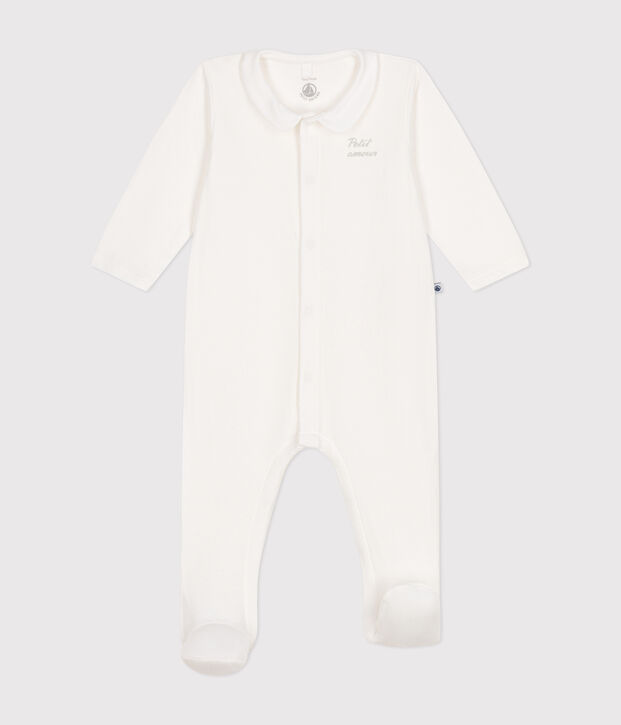 Pyjama en tubique b&eacute;b&eacute; blanc