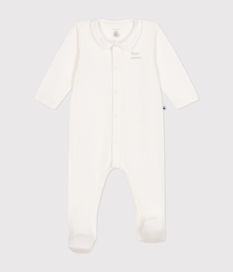 Pyjama en tubique b&eacute;b&eacute; blanc MARSHMALLOW