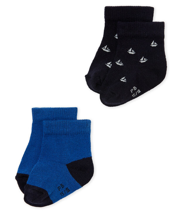 Lot de deux paires de chaussettes b&eacute;b&eacute; gar&ccedil;on multicouleur