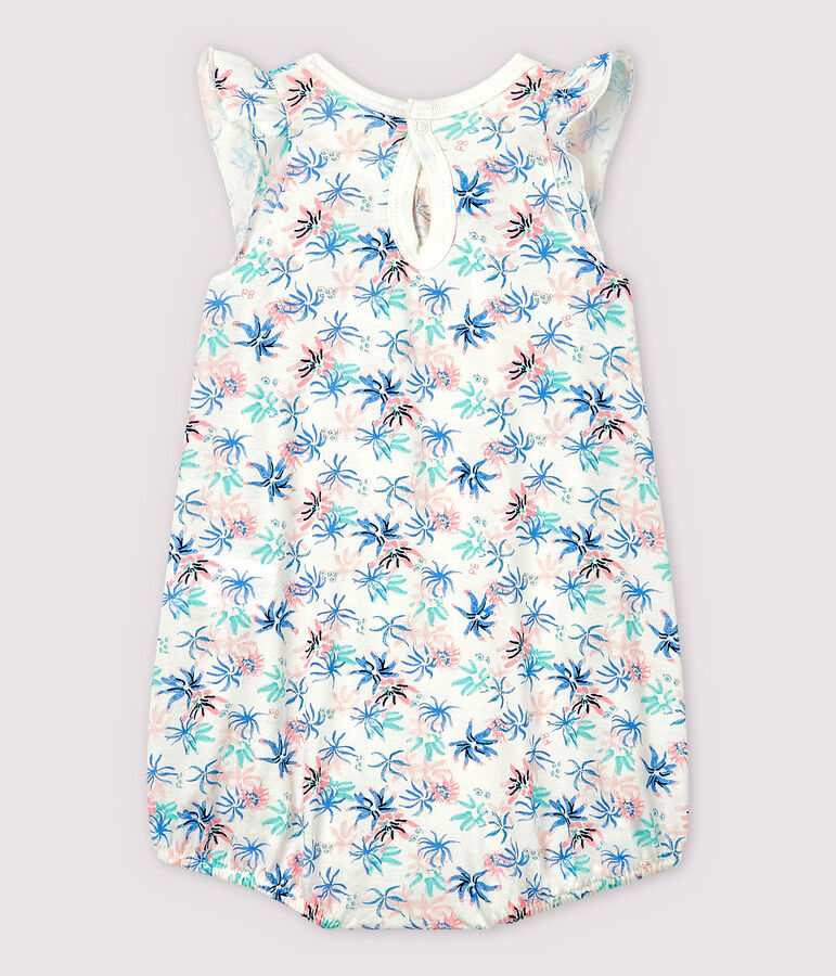 Combicourt an&eacute;mones b&eacute;b&eacute; fille en jersey fin blanc/multicouleur