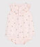 Katoenen babyjurkje met korte mouwen en bloomer met vruchtenprint roze FLEUR/wit MULTICO