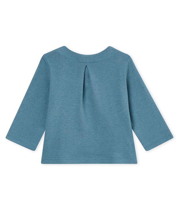 Cardigan b&eacute;b&eacute; fille en coton/lin bleu